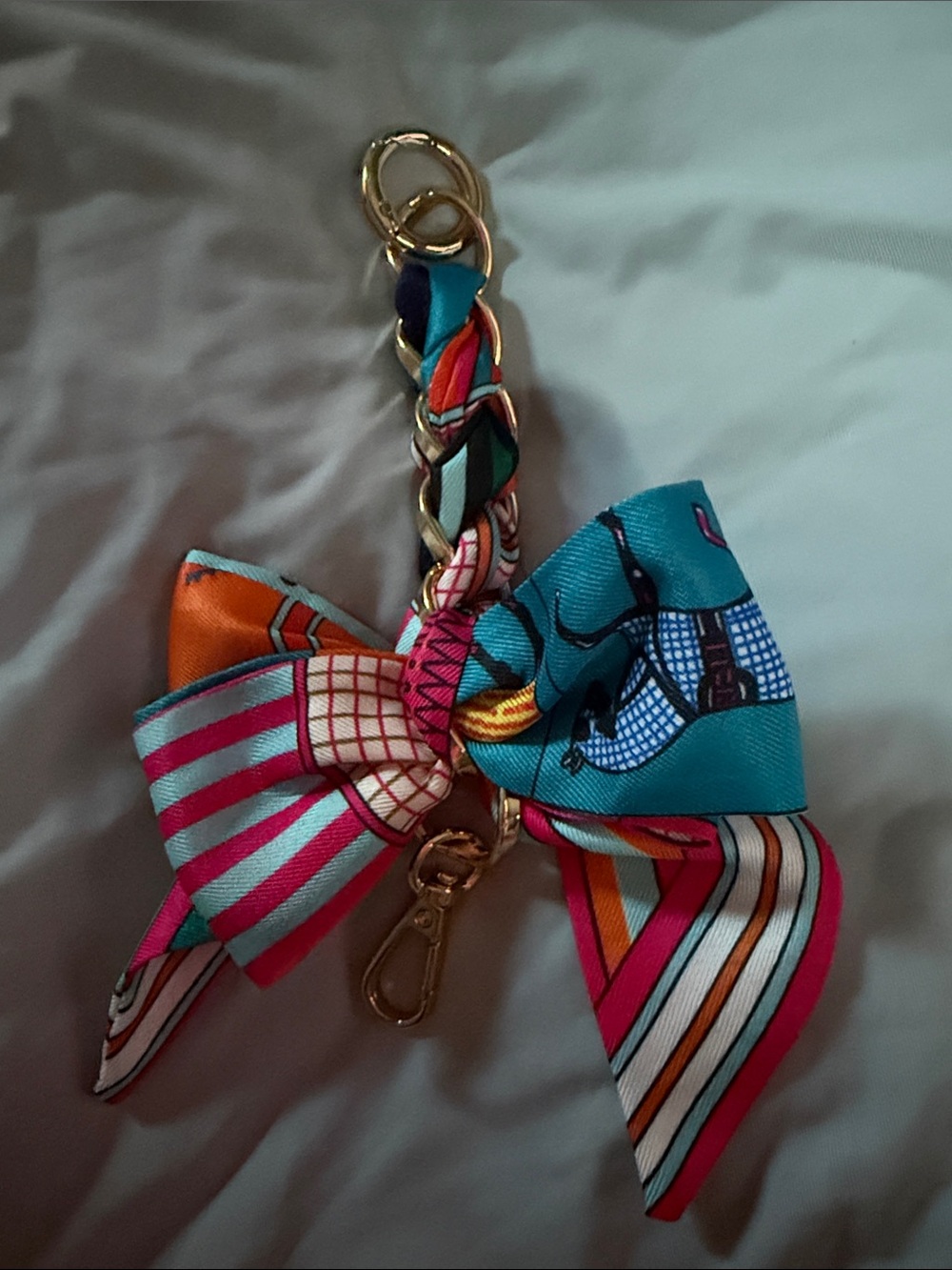 Multicolor Bow Keychain Charm - Women Accessories